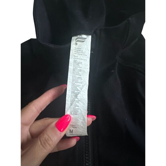 FABLETICS Black Zip Track Jacket Size Medium - Picture 3 of 6